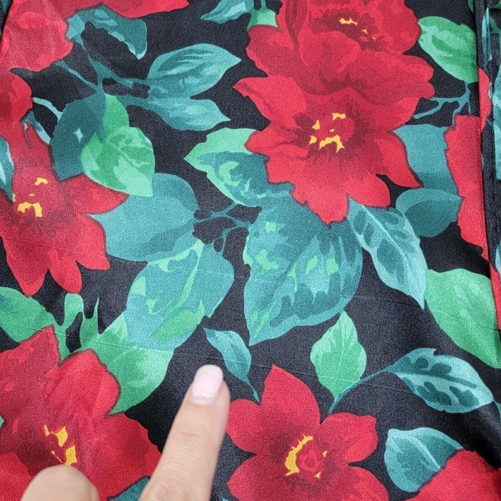 Vintage Victorias Secret Kimono Womens OS Red Floral Satin Robe Y2K 90s Romantic - Picture 8 of 13